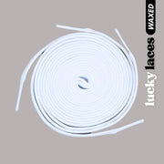 Lucky Laces White Cloud Waxed Skate Laces Shoe Laces 54" (137cm), 72" (183cm), 96" (244cm) - Lucky Skates 