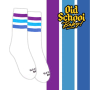 Old School Baby! Blue Moon Mid High Skate Socks - Lucky Skates