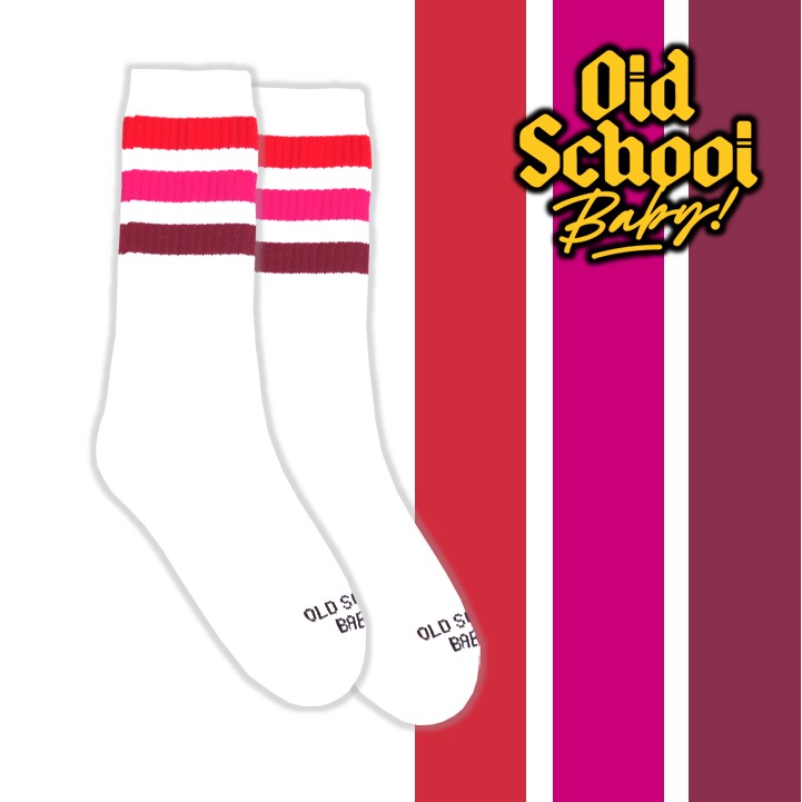 Old School Baby! Hot Lips Mid High Skate Socks - Lucky Skates