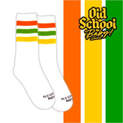 Old School Baby! Pine Lime Mid High Skate Socks - Lucky Skates