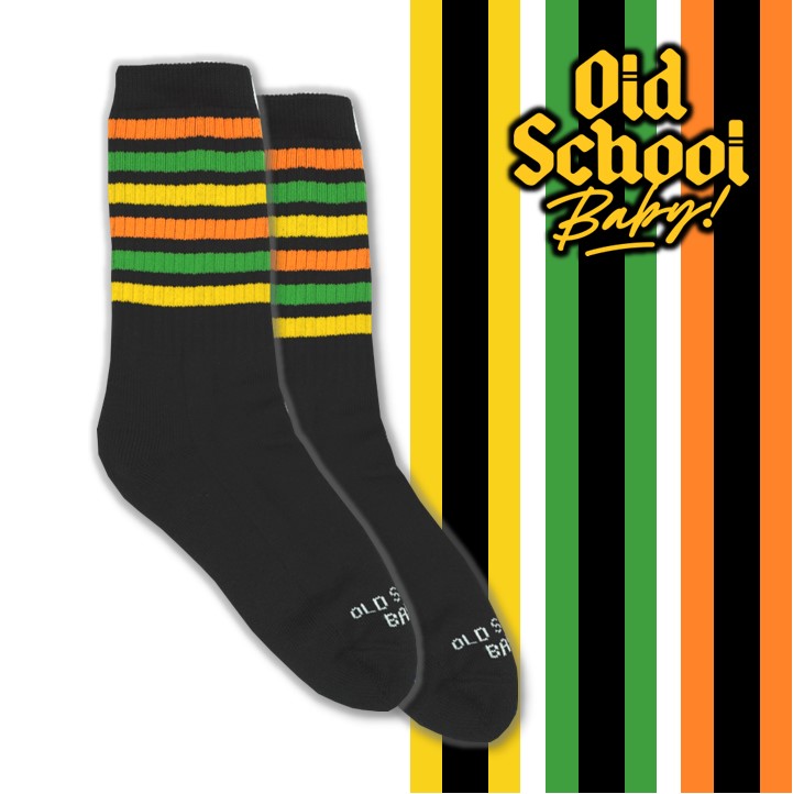 Old School Baby! Citrus Smash Mid High Skate Socks - Lucky Skates