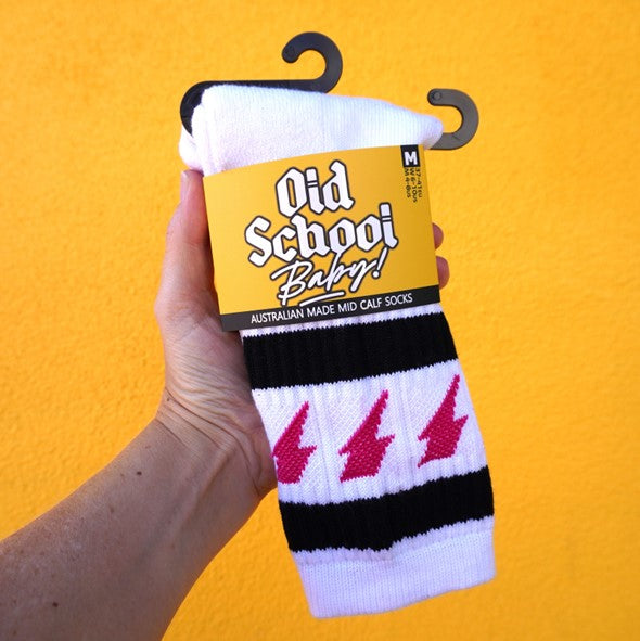 Old School Baby! Thunderstruck Socks