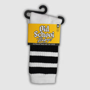 Old School Baby! Cool Cats Mid High Skate Socks White Black Stripes - Lucky Skates 