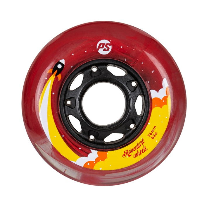 red clear inline skate wheel 