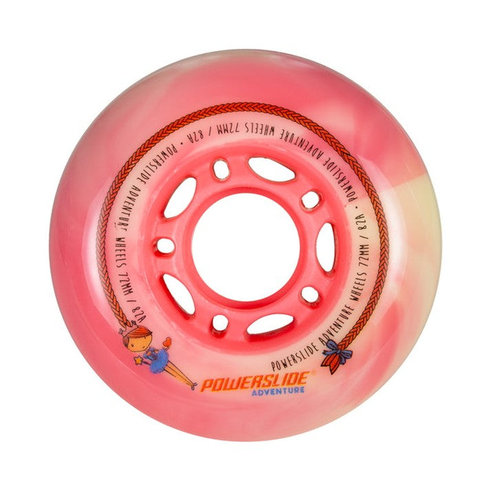 Powerslide Adventure Pink Inline Wheel 72mm 82A - 4 Pack - Lucky Skates