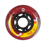 red clear inline skate wheel 