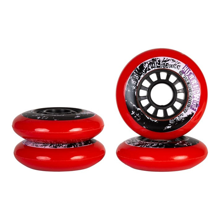 Powerslide Hurricane Red Inline Wheel 76mm, 80mm 85A - 4 Pack - Lucky Skates