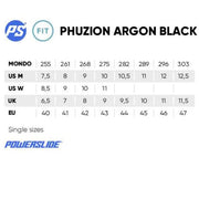 powerslide phuzion argon size chart 