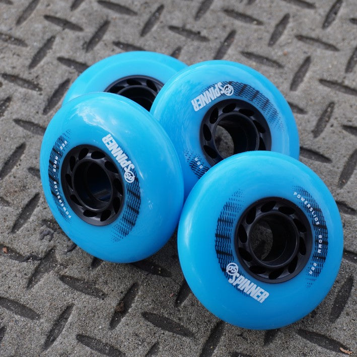 Powerslide Spinner Blue Inline Wheel 80mm 88A - 4 Pack - Lucky Skates