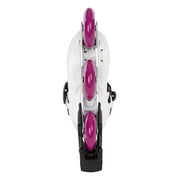 WHITE INLINE SKATE WITH 3 PURPLE WHEELS 