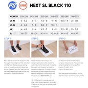 powerslide next sl 110 size chart 