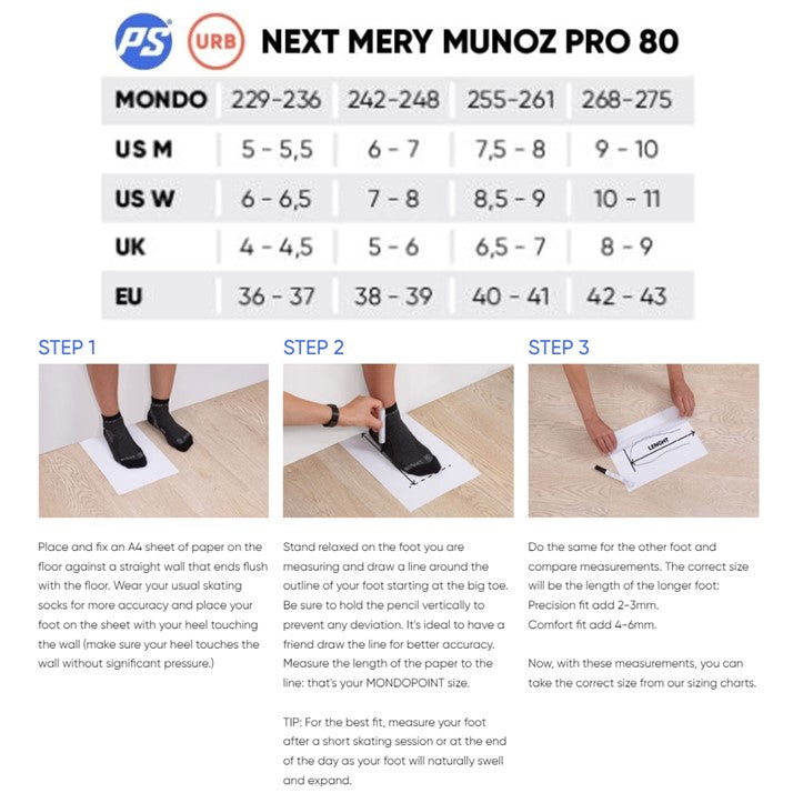 powerslide mery munoz inline skate size chart 