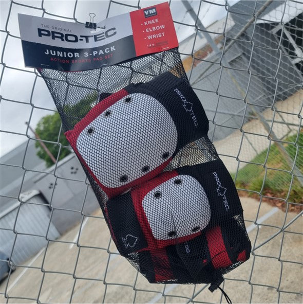 Pro-tec Black/Red Junior 3-Pack