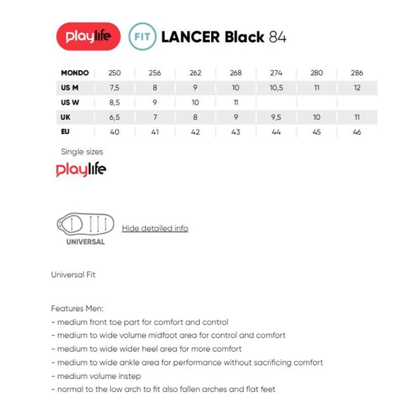 PlayLife Lancer Black 84 Inline Skates