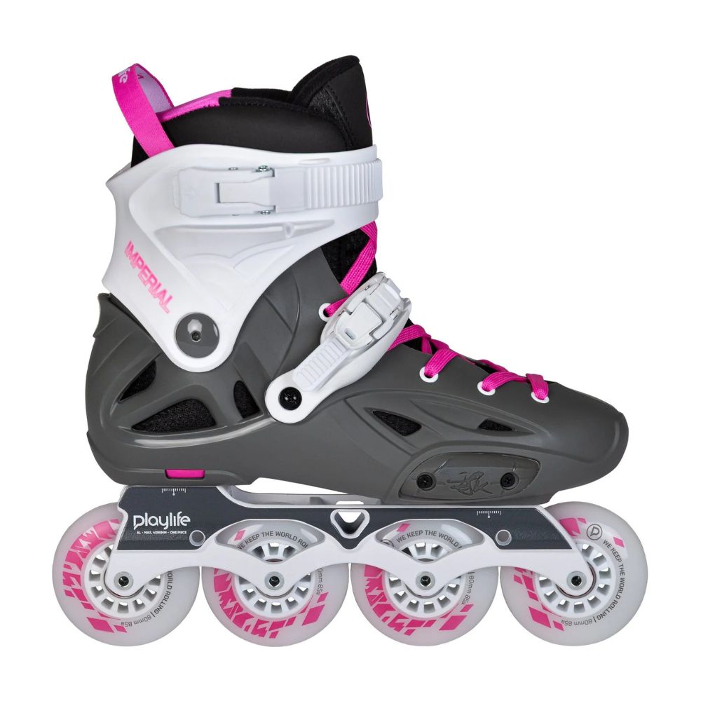 Playlife Imperial 80 Fuchsia Pink Grey Womnes Inline Skates - Lucky Skates 