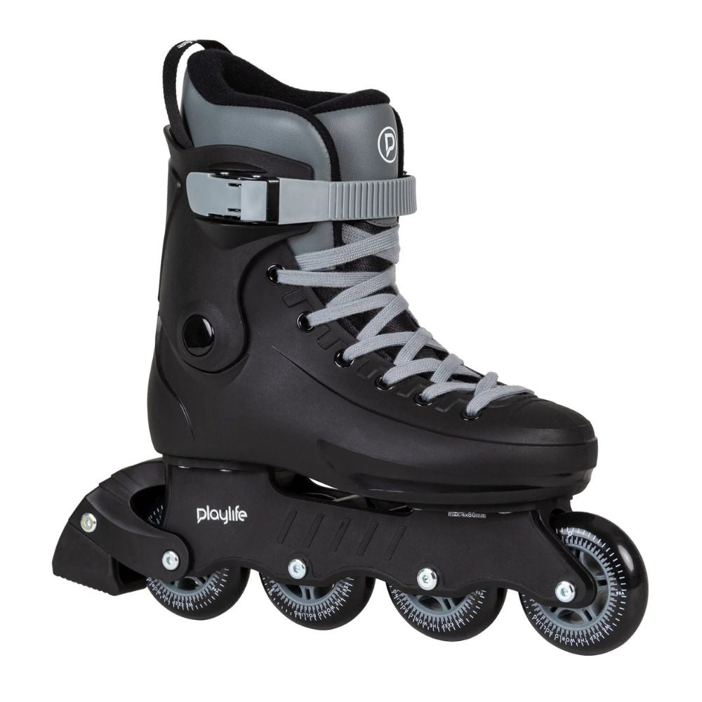 Playlife Rave Black 80 Inline Skates Grey trinity Frame - Lucky Skates 