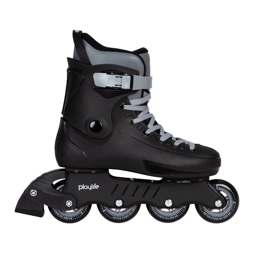 Playlife Rave Black 80 Inline Skates Grey trinity Frame - Lucky Skates 