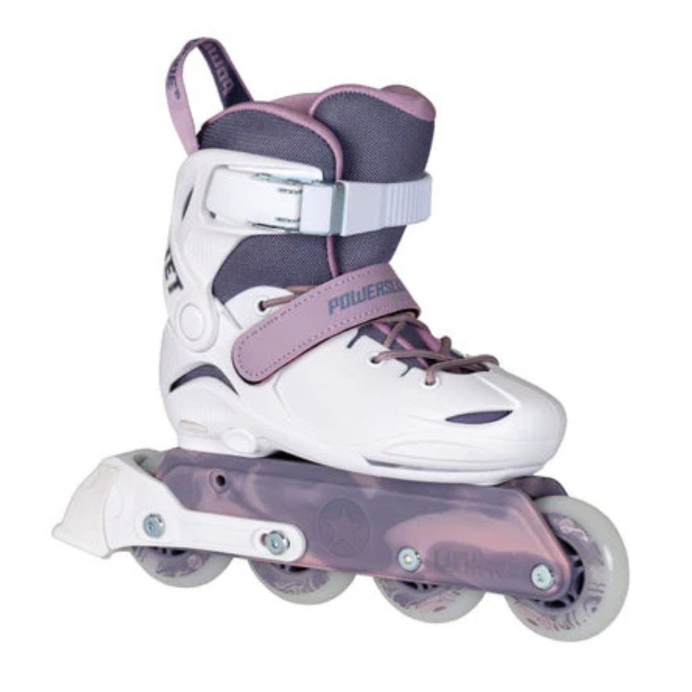 Powerslide Kids Adjustable Inline Skates Jet Blackberry White Purple Violet - Lucky Skates 