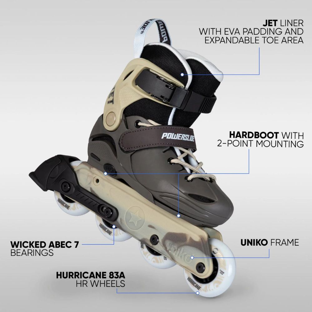 Powerslide Jet Brown Children's Adjustable Inline Skates - Lucky Skates