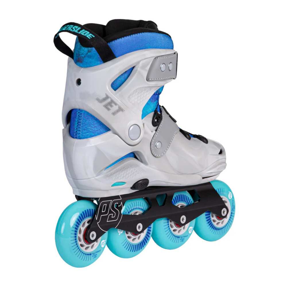 Powerslide Jet Pro PDS Smokey Grey Blue Aqua Children's Adjustable Inline Skates BOA - Lucky Skates 