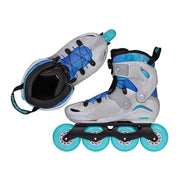 Powerslide Jet Pro PDS Smokey Grey Blue Aqua Children's Adjustable Inline Skates BOA - Lucky Skates 