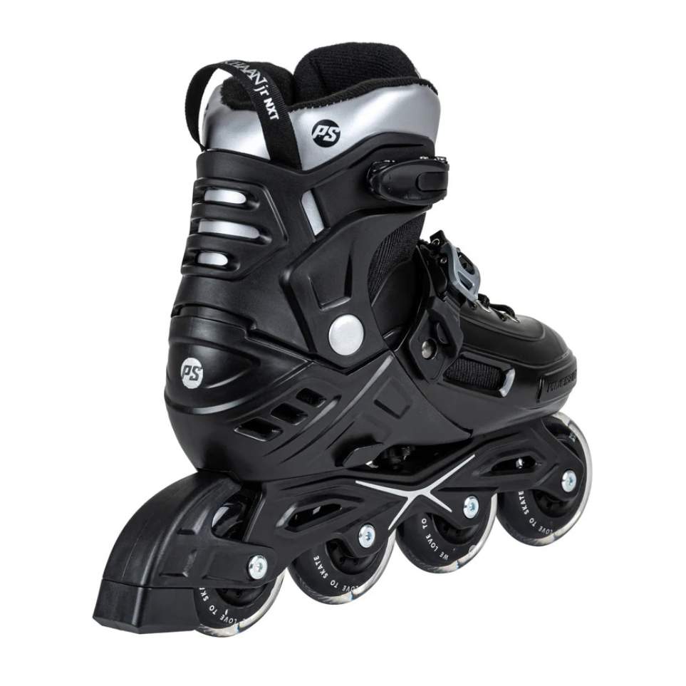 Kids Adjustable Powerslide Khaan Junior NXT Black Inline Skates Rollerblades - Lucky Skates 