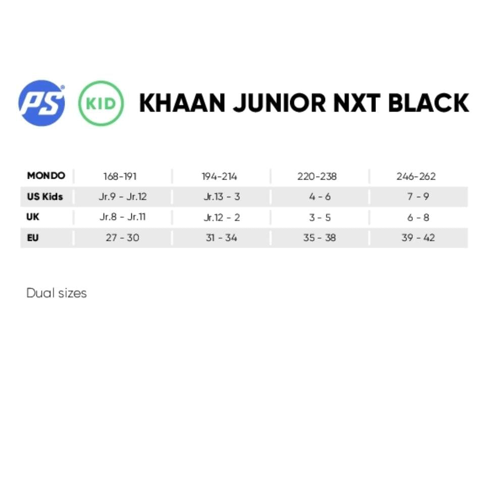 Kids Adjustable Powerslide Khaan Junior nxt Black Inline Skates Size Chart - Lucky Skates 