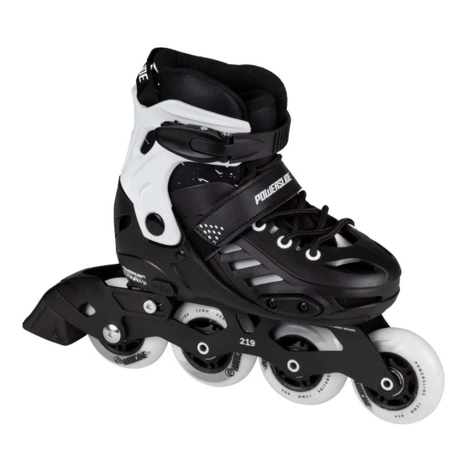 Kids Adjustable Powerslide Khaan Junior SQD Black White Inline Skates - Lucky Skates 