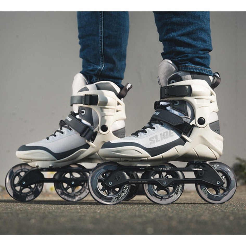 Powerslide Krypton Phuzion Grey 100 Tri Inline Skates Rollerblades - Lucky Skates 