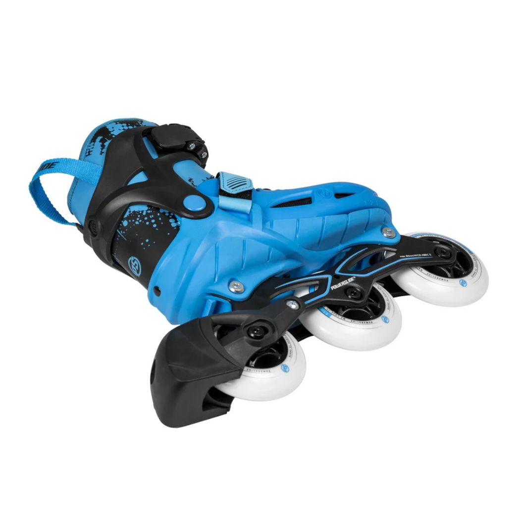 Kids Adjustable Powerslide Phuzion Universe Blue 3 Wheel Tri Inline Skates - Lucky Skates 