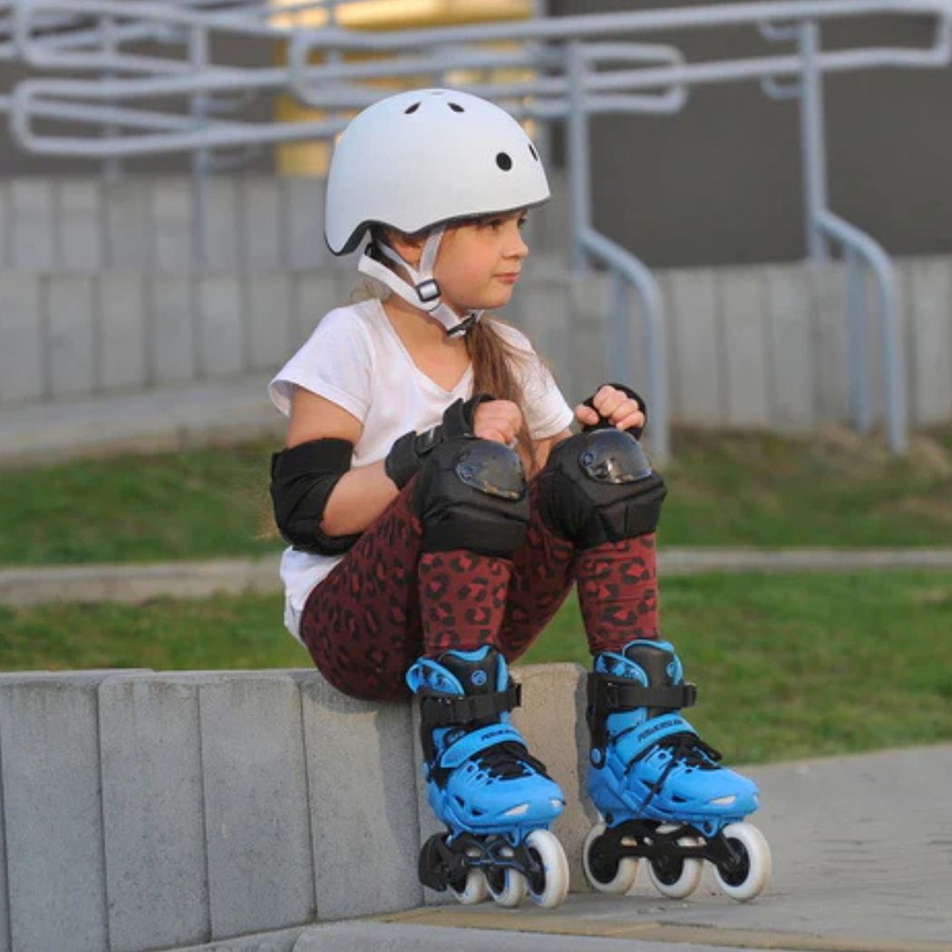 Kids Adjustable Powerslide Phuzion Universe Blue 3 Wheel Tri Inline Skates - Lucky Skates 