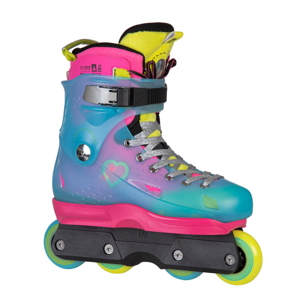 Powerslide Robbie Pitts Fantasy 72 Aggressive Inline Skates Pink Blue - Lucky Skates