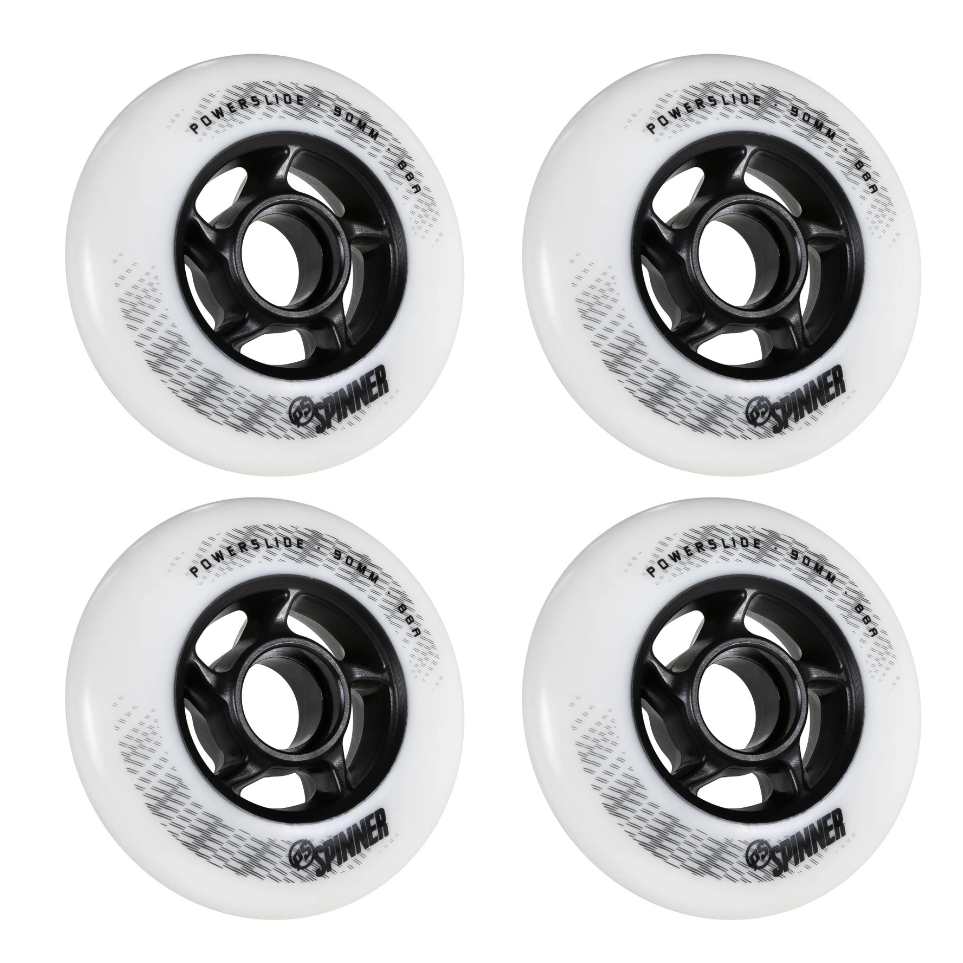 Powerslide Spinner White Inline Wheels 80mm 88A 4 Pack - Lucky Skates 