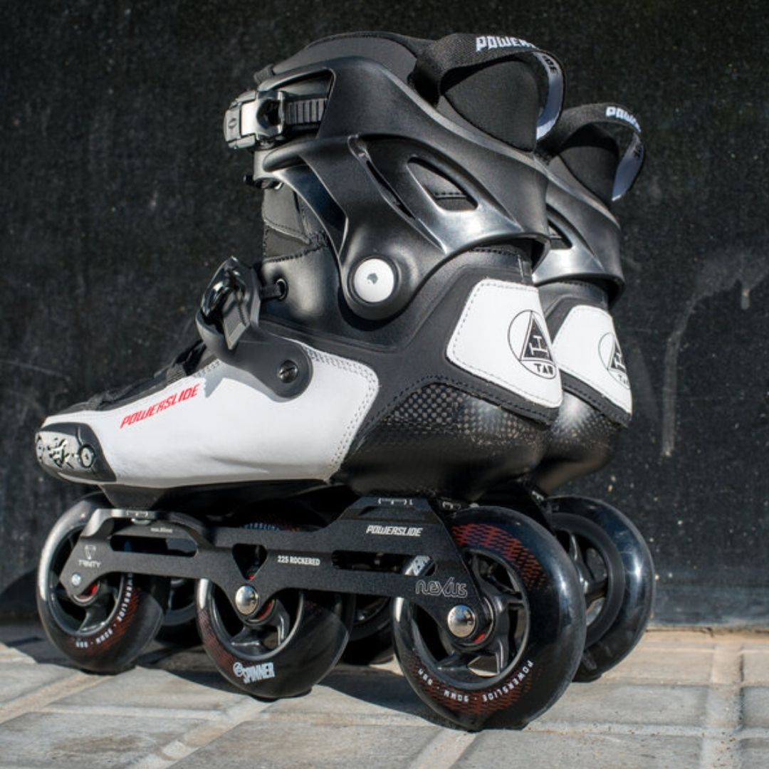 Powerslide Tau 90 Inline Skates Tri Skate Black - Lucky Skates 