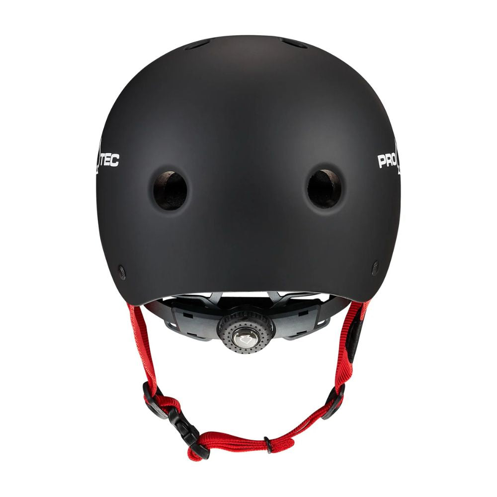 Pro-Tec Junior Kids Classic Fit Certified Helmet Matte Black Red Dial Adjustable - Lucky Skates 