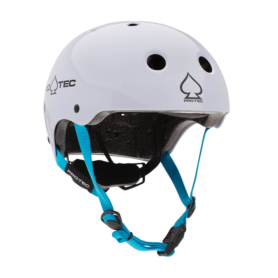 Pro-tec Junior Kids Classic Fit Helmet Gloss White - Certified - Lucky Skates 
