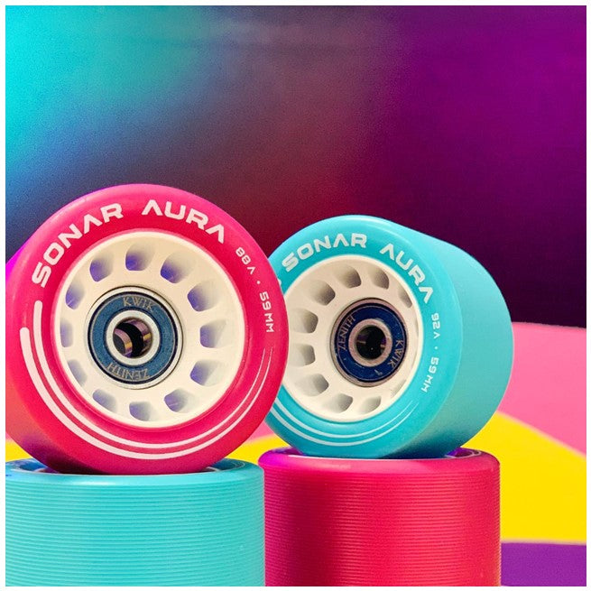 teal pink roller skate wheels 