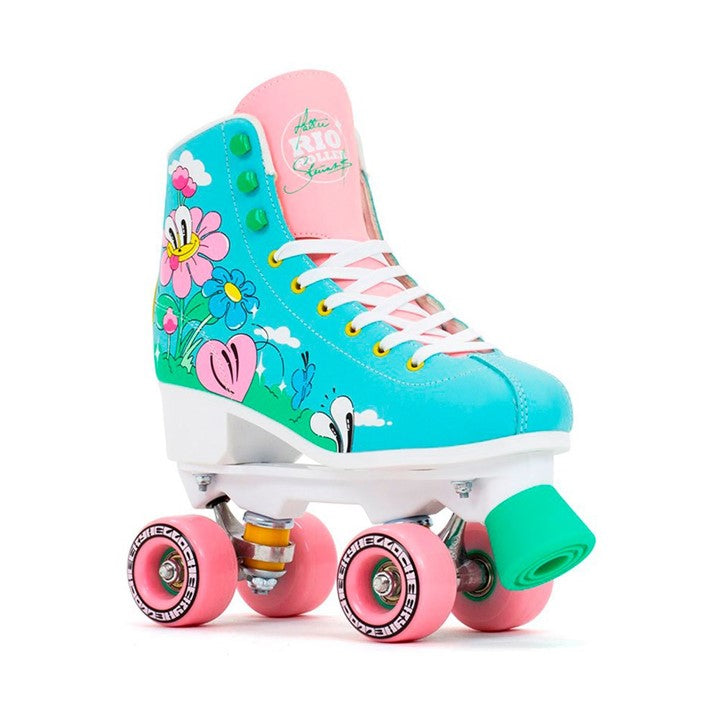 RIO ROLLER HIGH TOP ROLLER SKATES WITH ARTIST PRINT ON THEM