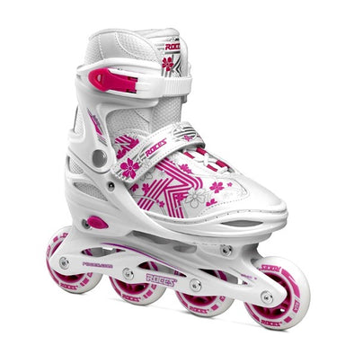 Kids Adjustable Roces Jokey 3.0 White/Pink Inline Skates