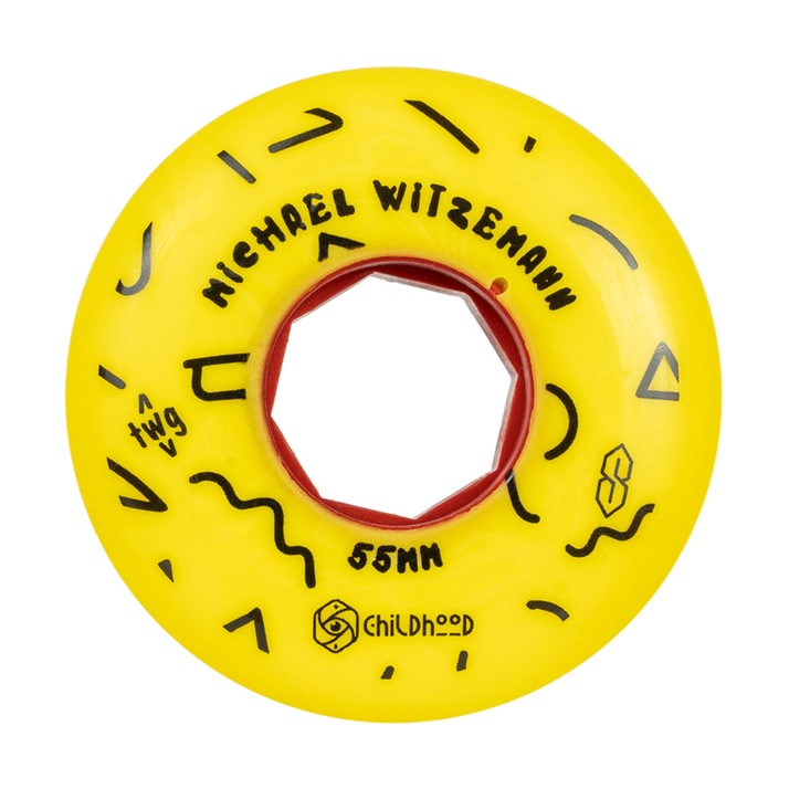 Red Eye Witzemann Childhood Yellow Inline Wheels 55mm 90A - Lucky Skates