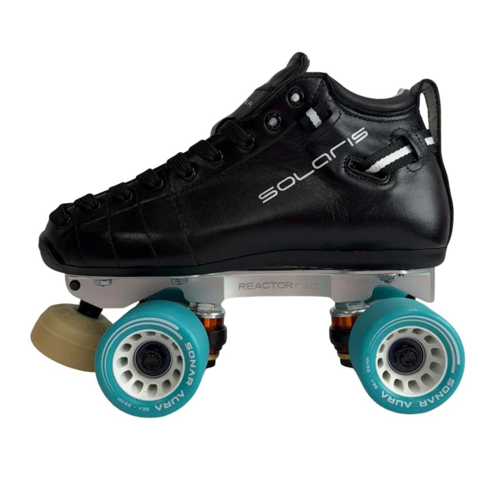 Riedell Solaris 2.0 Reactor Neo Roller Skates Black Leather - Lucky Skates 