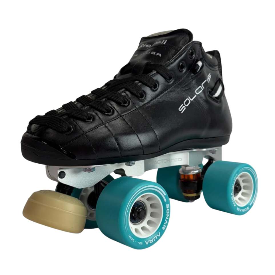 Riedell Solaris 2.0 Reactor Neo Roller Skates Black Leather - Lucky Skates 