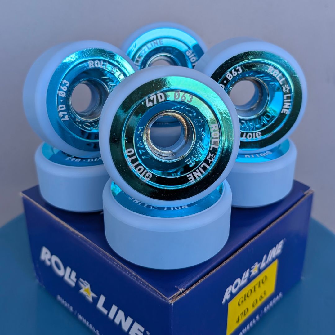 Roll-Line Giotto Artistic Figure Roller Skate Wheels Blue 47D - 8 pack - Lucky Skates 