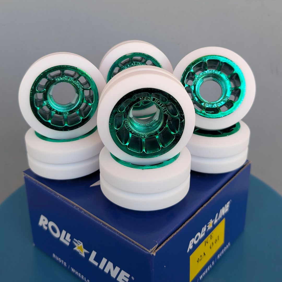 Roll-Line Ice Dance Roller Skate Wheels Green 92A 61mm - 8 pack - Lucky Skates 