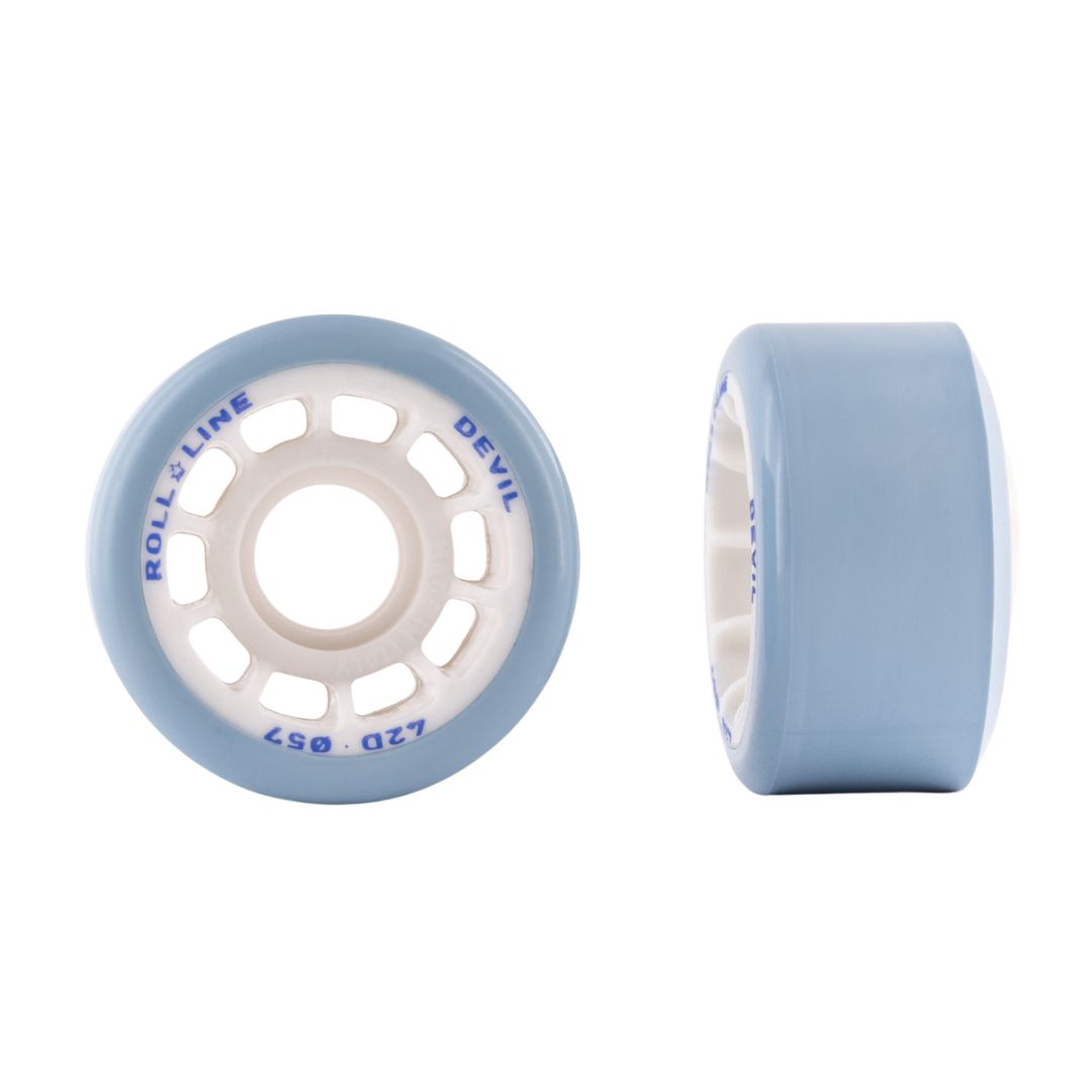 Roll-Line Devil Artistic Roller Skate Wheels Blue 42D - 8 pack - Lucky Skates 