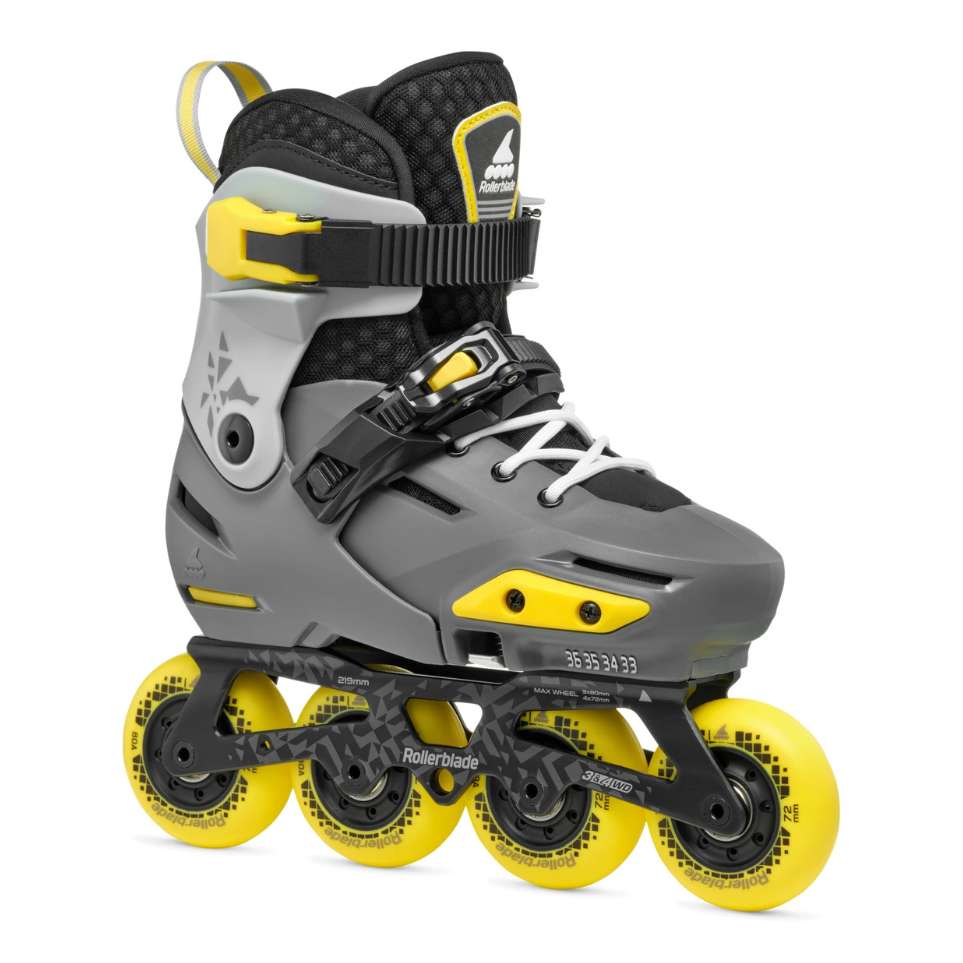 Kids Adjustable Rollerblade Apex Charcoal Grey Yellow Urban Inline Skates - Lucky Skates 
