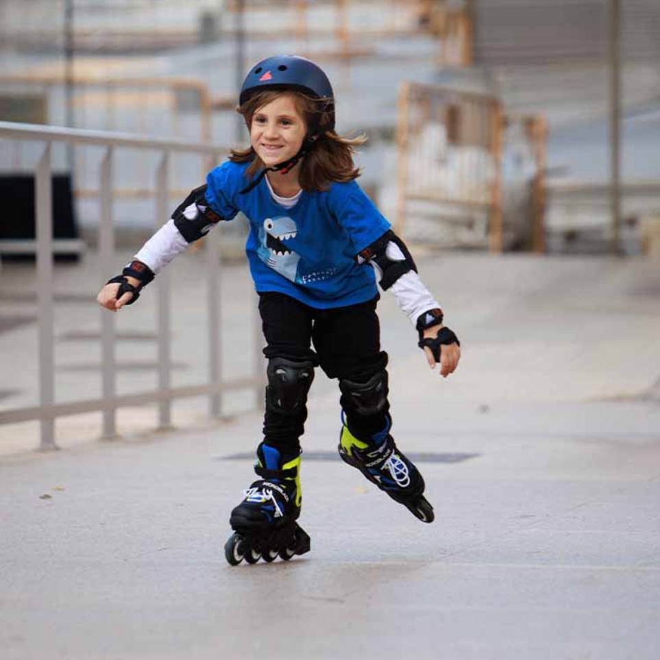 Rollerblade Microblade Black Blue Green Children's Adjustable Inline Skates - Lucky Skates 