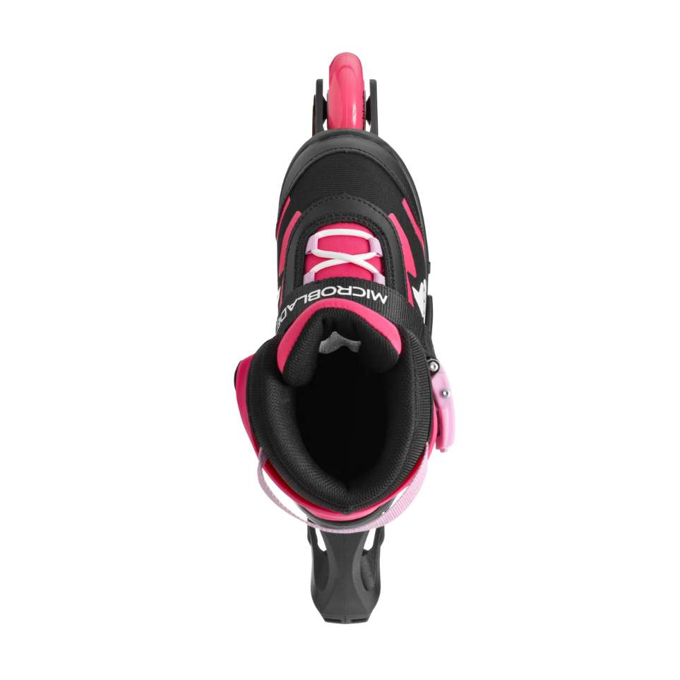 Kids Adjustable Rollerblade Microblade Black Pink Inline Skates - Lucky Skates 