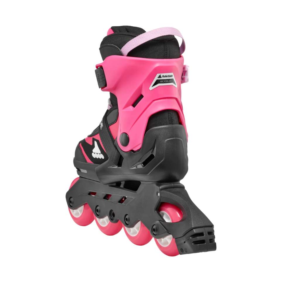 Kids Adjustable Rollerblade Microblade Black Pink Inline Skates - Lucky Skates 