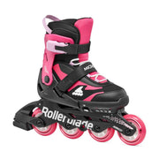 Kids Adjustable Rollerblade Microblade Black Pink Inline Skates - Lucky Skates 